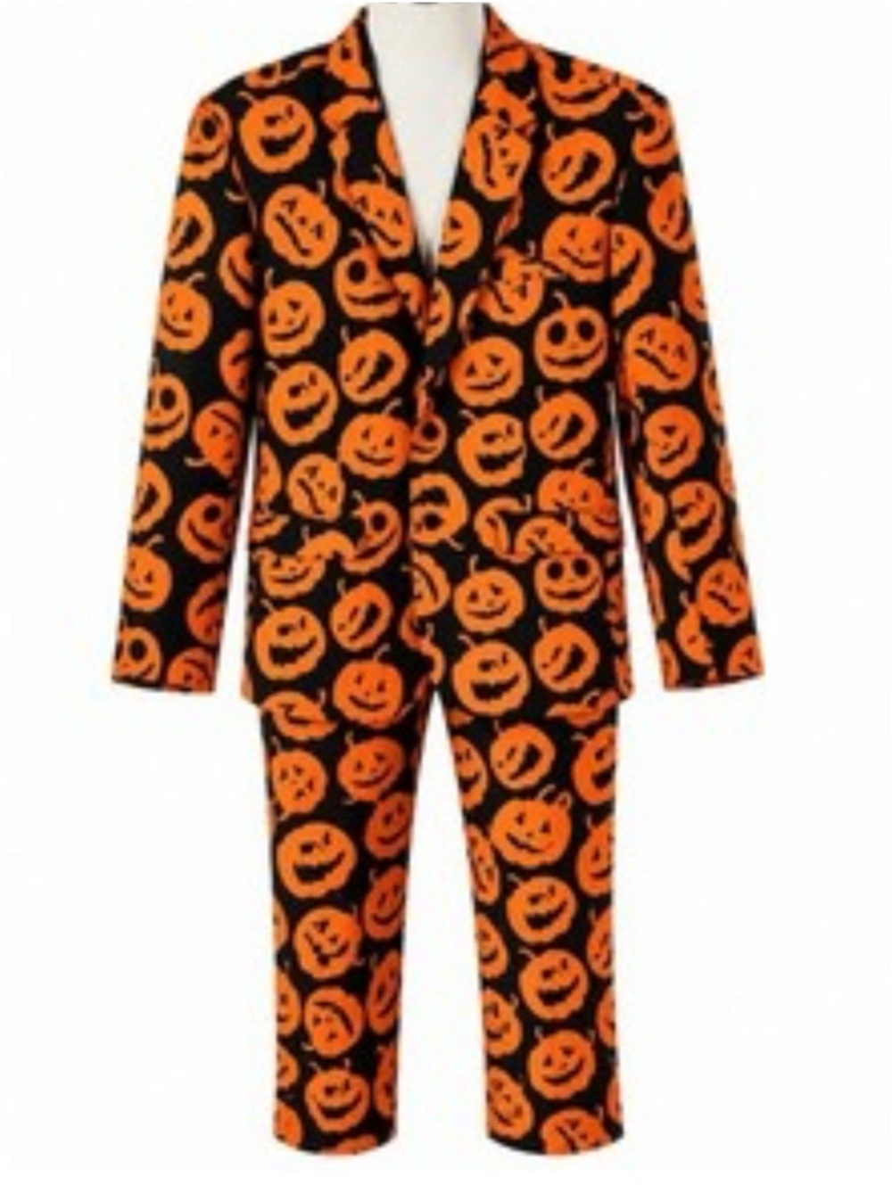 SNL David S Pumpkins Orange Coat Pants Tie Costume Halloween Set OPPOSUIT Sz XL